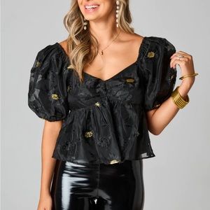 NWT-Peplum Short Sleeve Top 🌟